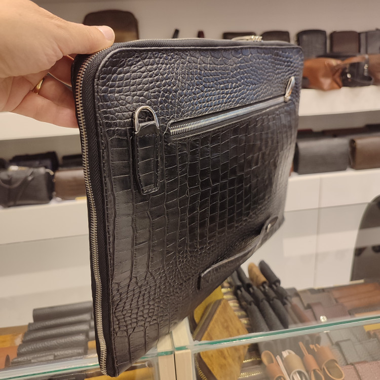 کیف کلاسوری چرمی دست دوز با دسته انگلیسی مدل C754